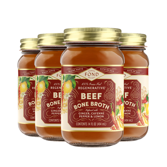 Ginger & Cayenne Grass-fed Beef Bone Broth 14oz