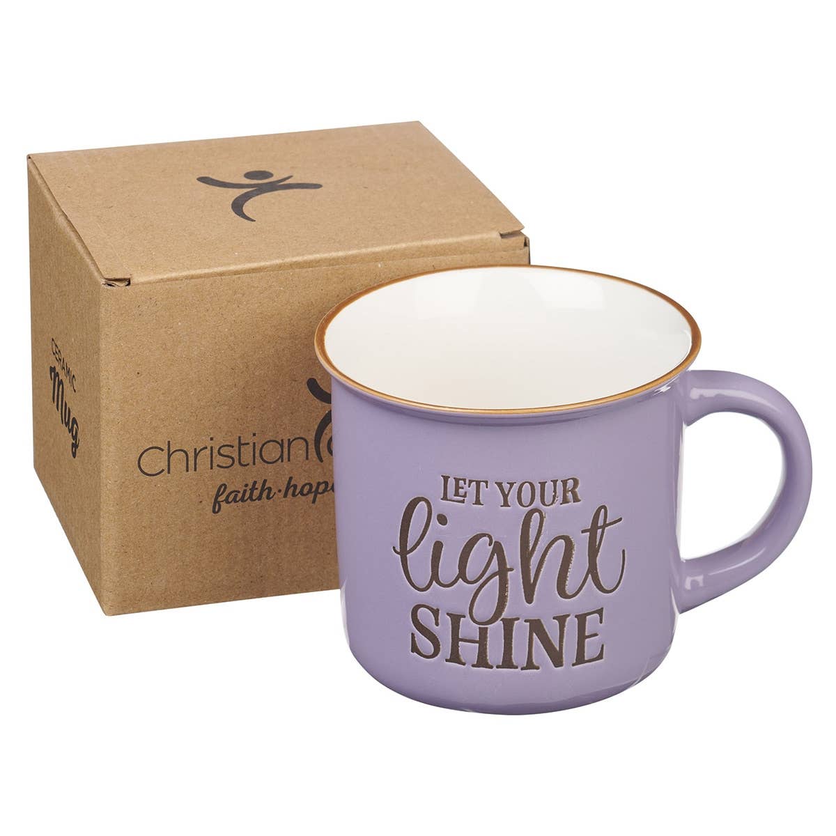 Mug Camp Purple/White Let Your Light Shine