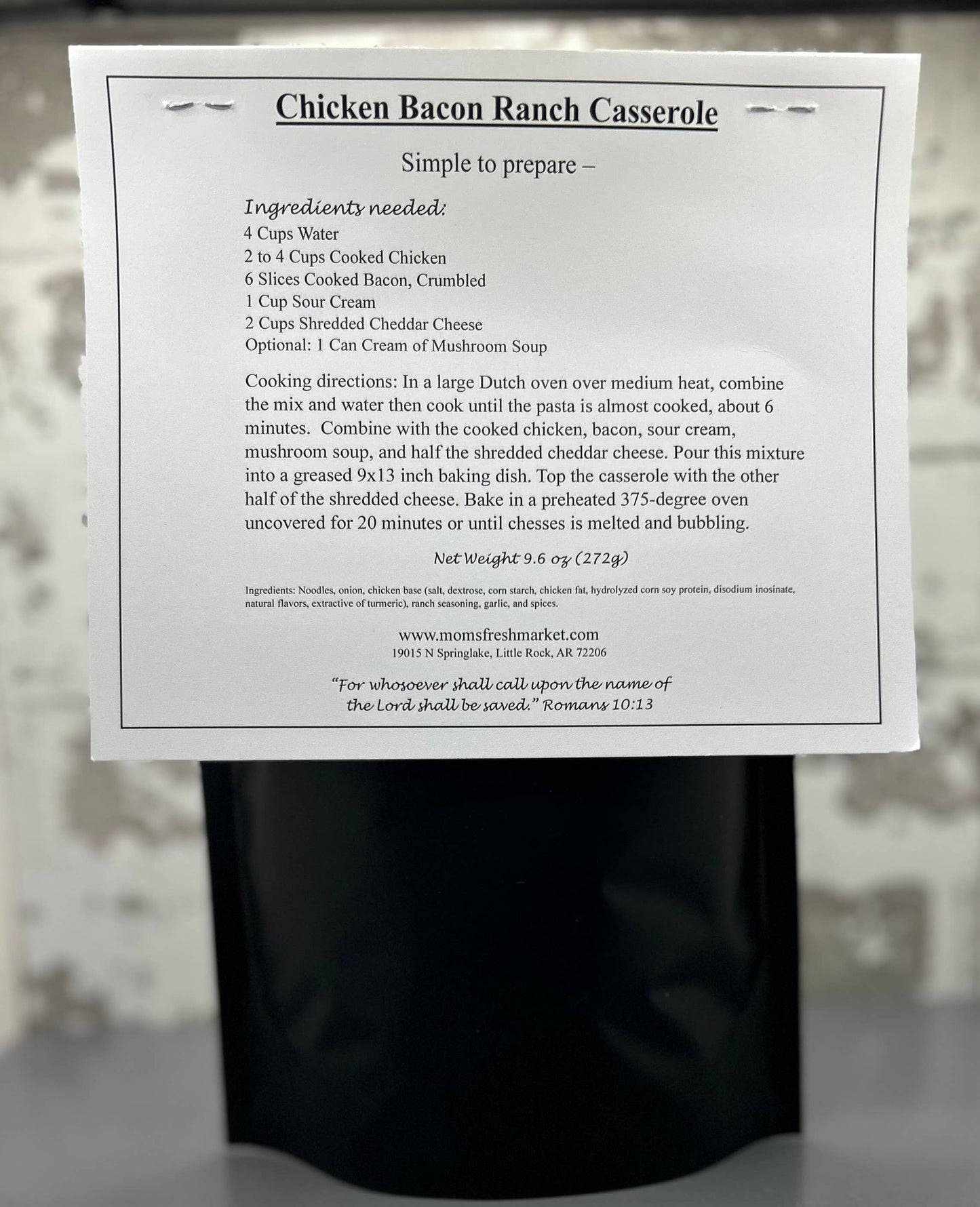 Chicken Bacon Ranch Casserole