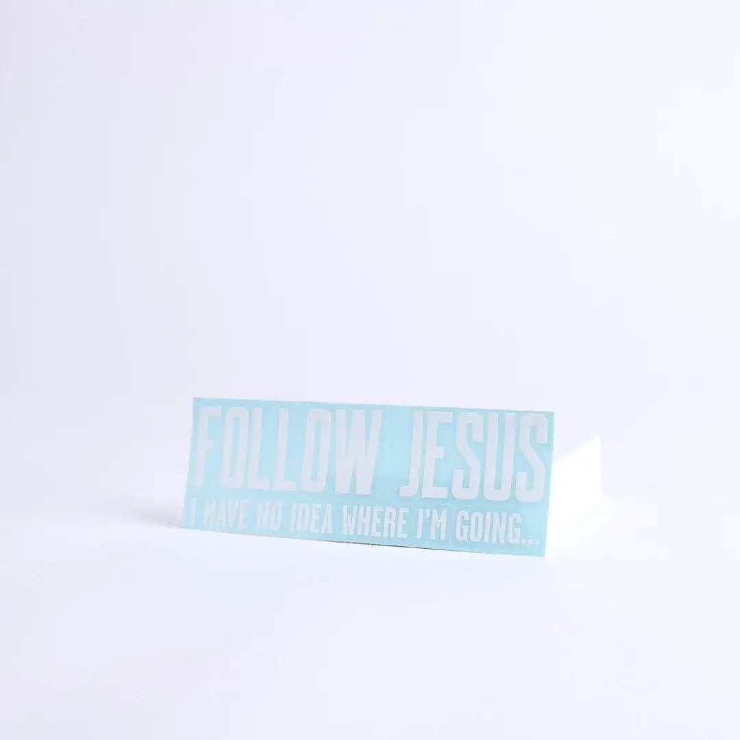 Multi-Purpose Decal - Follow Jesus - White - 3.5Inx8In