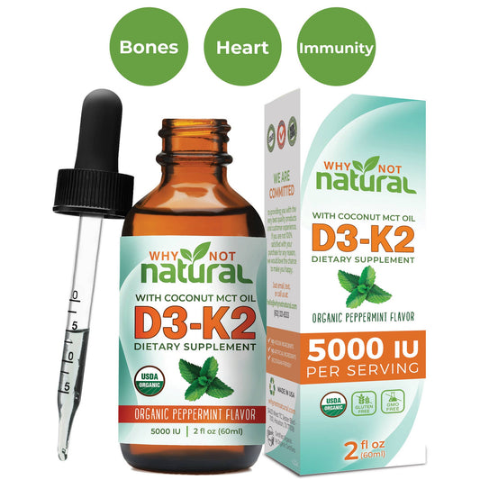 Organic Vitamin D3 Liquid Drops with K2 (MK-7)