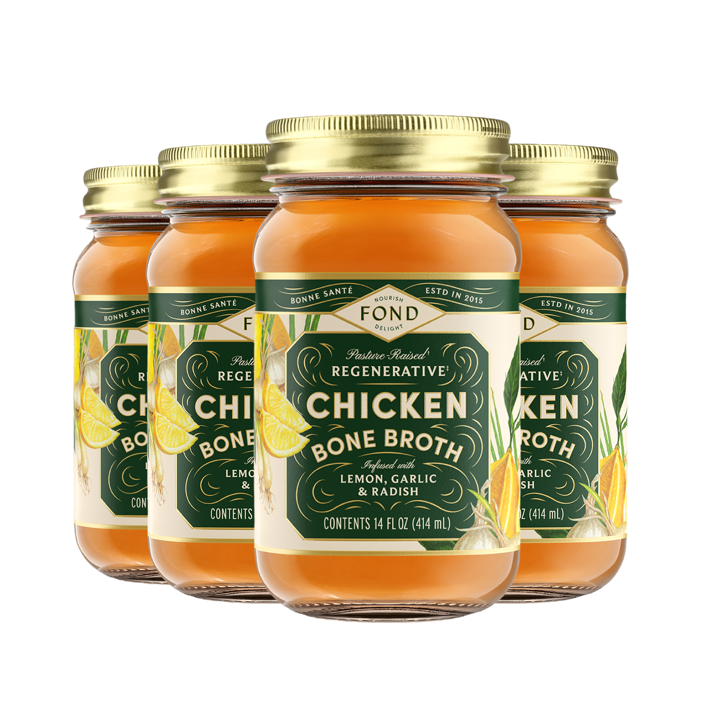 Lemon & Garlic Pasture-Raised Chicken Bone Broth 14oz