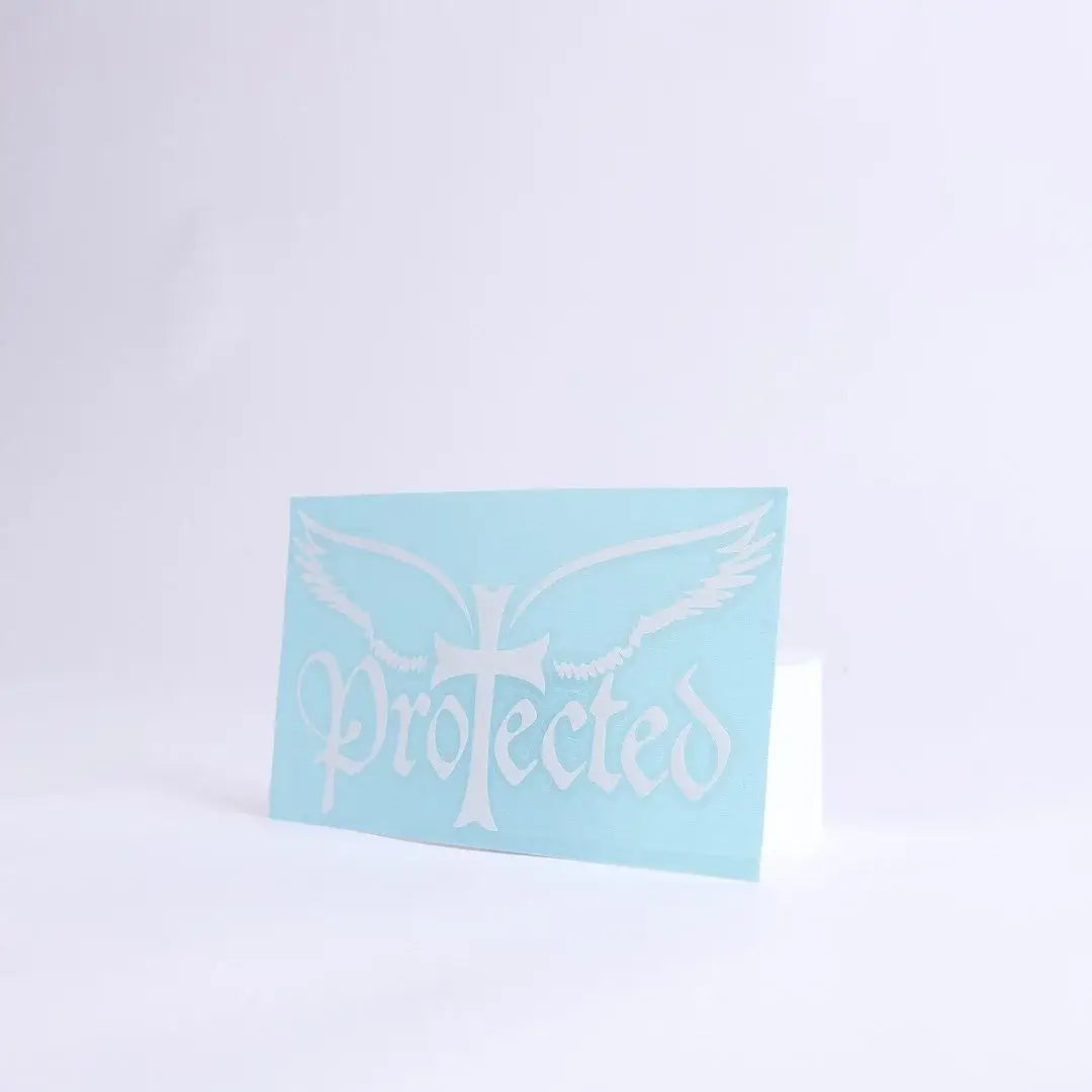 Auto Vinyl Decal - Protected - White - 8Inx4In