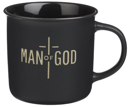 Man of God Matte Black Ceramic Coffee Mug - 1 Timothy 6:11