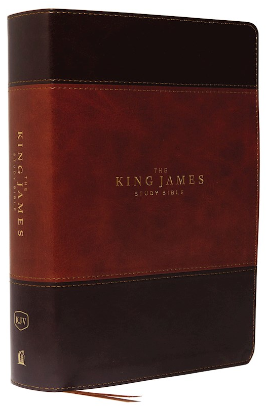 KJV Study Bible (Full-Color)-Brown/Dark Brown Leathersoft- Large Print