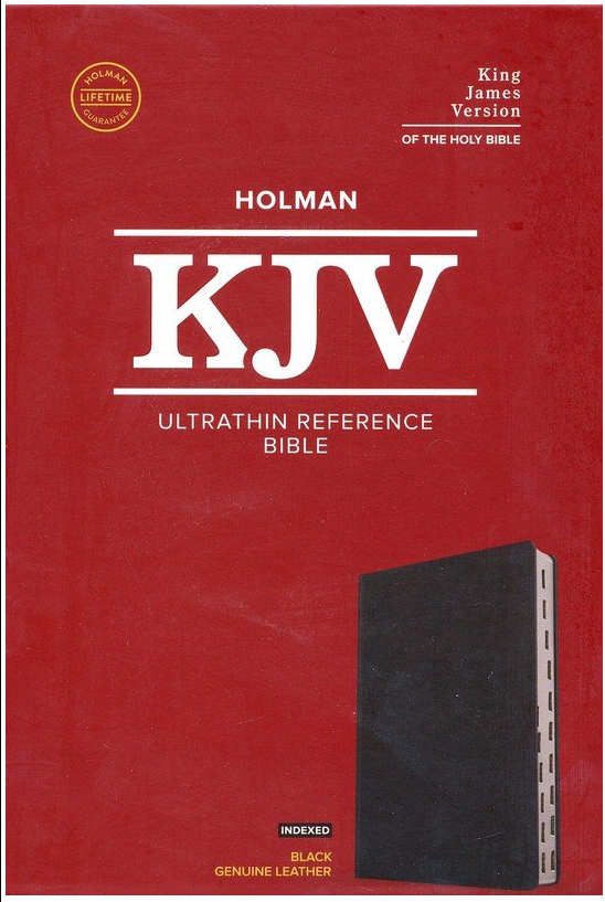 KJV Ultrathin Reference Bible-Black Genuine Leather Indexed