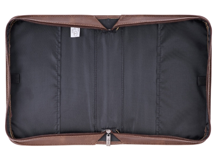 Blessed Is The Man Two-tone Brown Faux Leather Bible Cover - Jeremiah 17:7 - Large