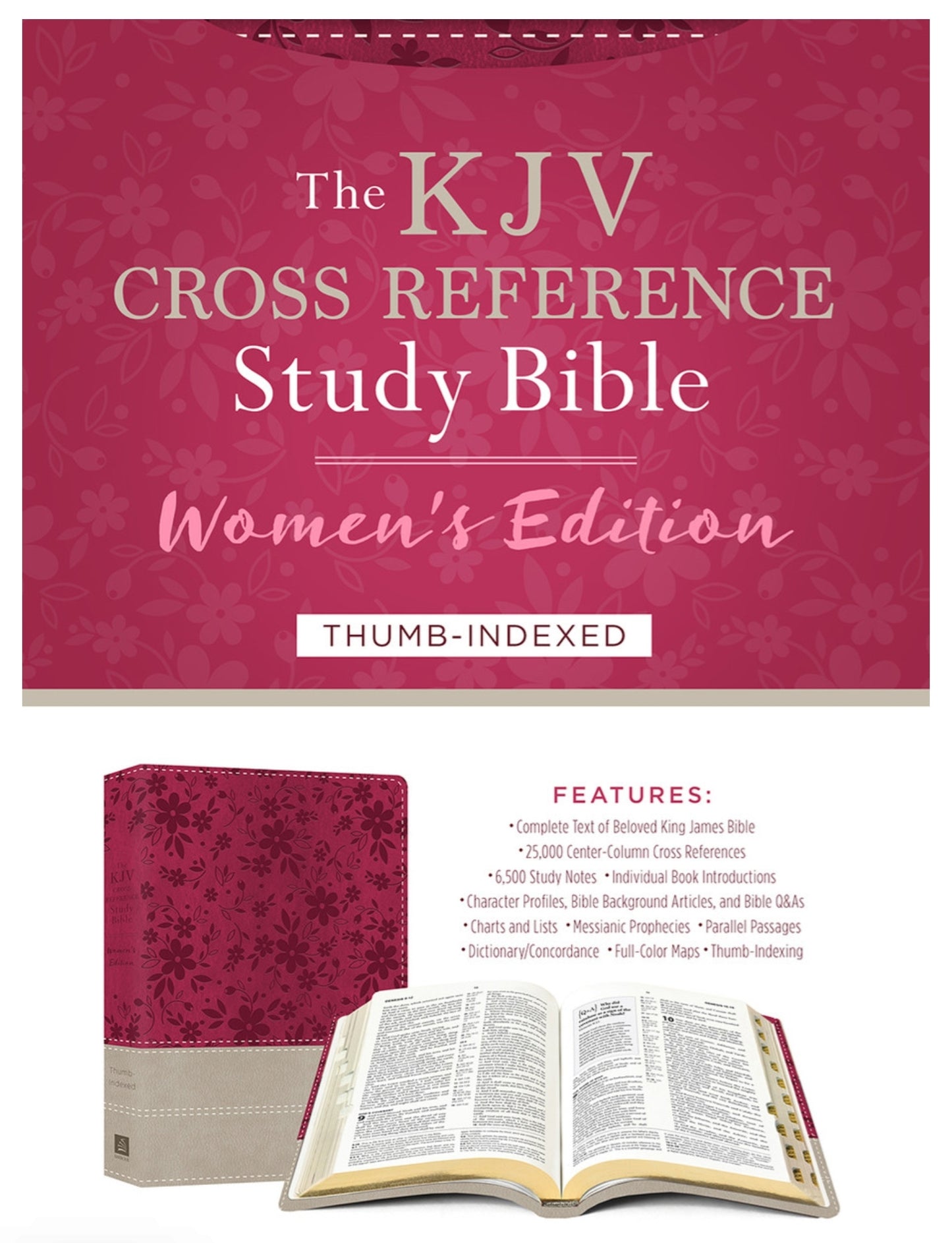 The KJV Cross Reference Study Bible Women's Edition Indexed [Floral Berry]