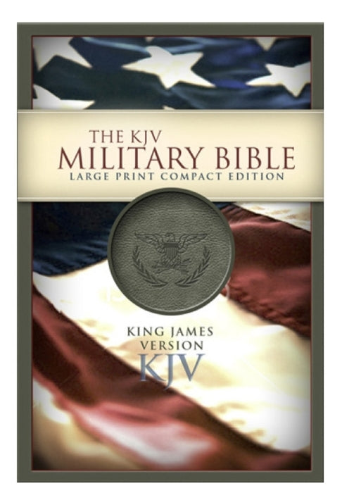 KJV Military Bible Large Print Compact-Green Imitation Leather