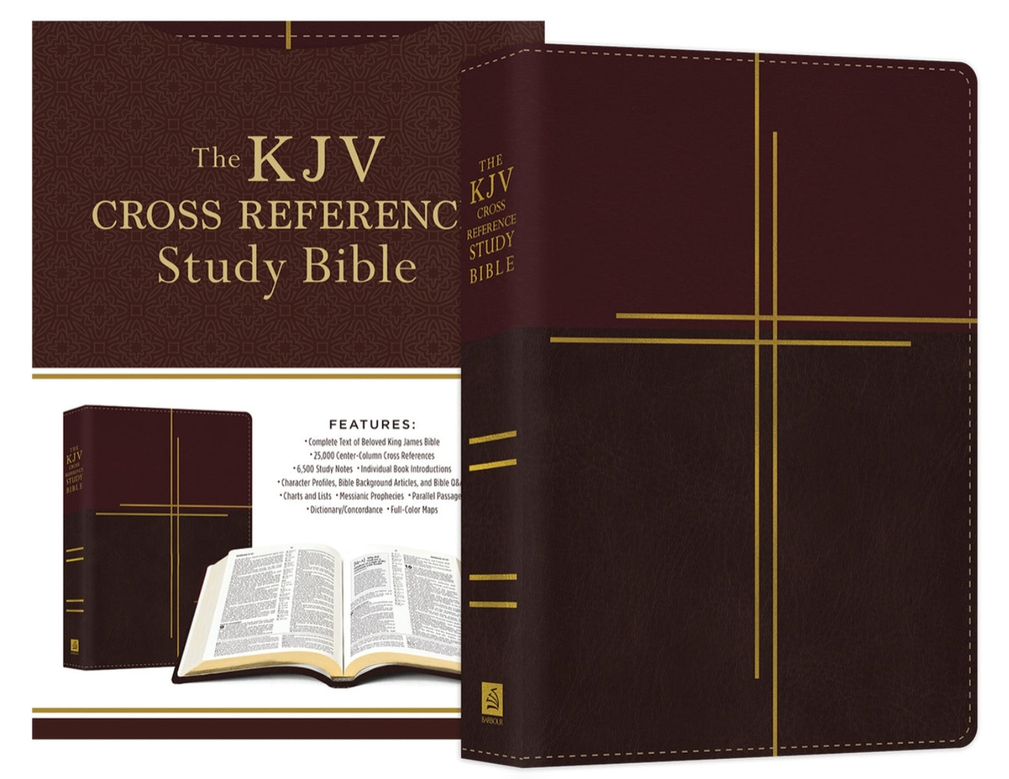 KJV Cross Reference Study Bible Compact [Mahogany Cross]