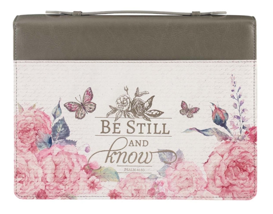 Be Still And Know Faux Leather Bible Cover - Psalm 46:10