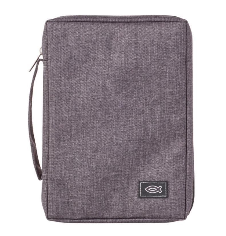 Poly-canvas Bible Cover with Ichthus Fish Badge