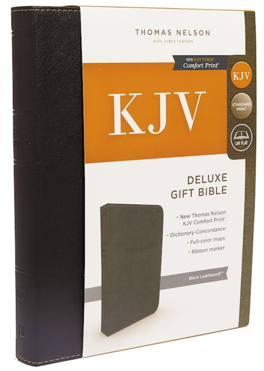 KJV Deluxe Gift Bible (Comfort Print)-Black Leathersoft