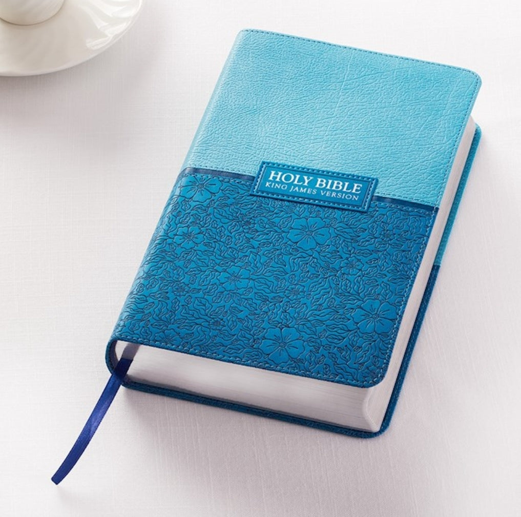 KJV Giant Print Bible-Blue/Teal LuxLeather
