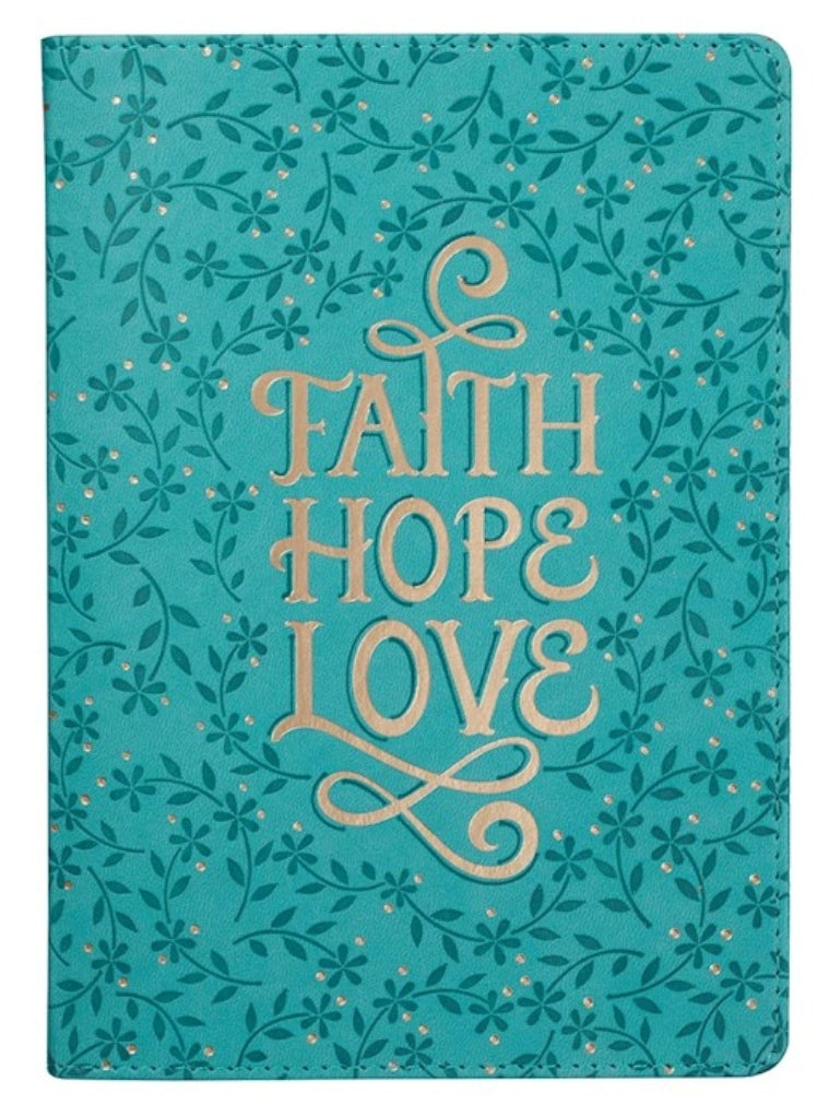 Journal-Classic LuxLeather-Faith Hope Love-Teal