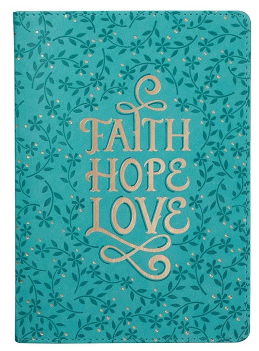 Journal-Classic LuxLeather-Faith Hope Love-Teal