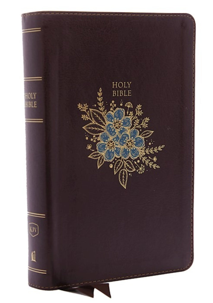 KJV Personal Size Giant Print Reference Bible (Comfort Print)-Burgundy Deluxe Leathersoft