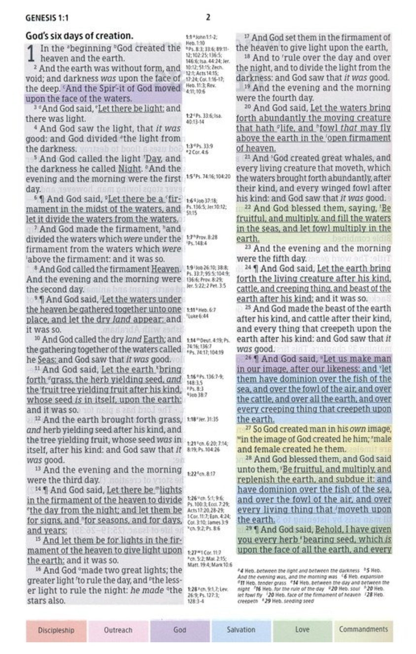 KJV Rainbow Study Bible (Full-Color)- LeatherTouch