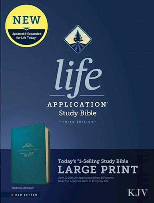 KJV Life Application Study Bible/Large Print (Third Edition)-Teal Blue LeatherLike