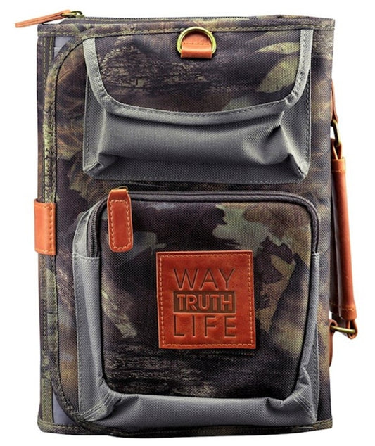 Bible Cover-Way Truth Life-Camo Canvas